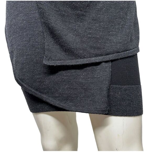 ALL SAINTS Drina Merino Wool Draped Convertible Sweater Knit Dress BlackGray 4 S - Picture 12 of 14
